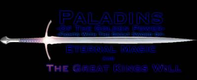 logo Paladins Of The Golden Power Fights With The Great Sword Of Eternal Magic And The Great Kings Will